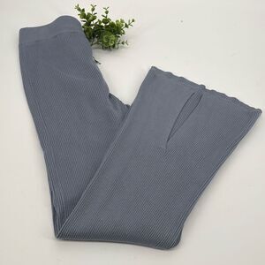 Abercrombie & Fitch Kick Flare Bellbottom Pull-on Ribbed Knit Pants Blue M‎